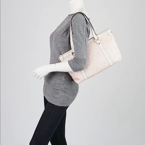 GUCCI GG Pink Canvas Medium Abbey Tote Bag